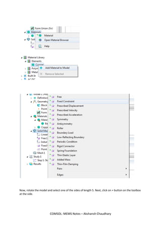 COMSOL Multiphysics Tutorials - Akshansh | PDF