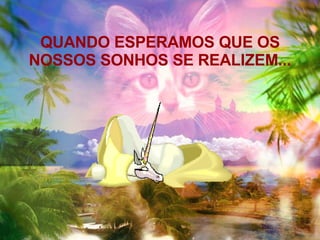 QUANDO ESPERAMOS QUE OS NOSSOS SONHOS SE REALIZEM... 