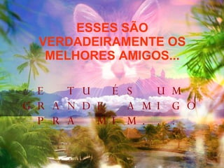 ESSES SÃO VERDADEIRAMENTE OS MELHORES AMIGOS... E TU ÉS UM GRANDE AMIGO PRA MIM... 
