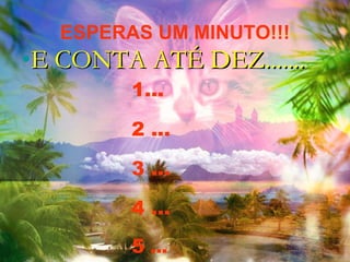 ESPERAS UM MINUTO!!! E CONTA ATÉ DEZ....... 1... 2 ... 3 ... 4 ... 5  ... 
