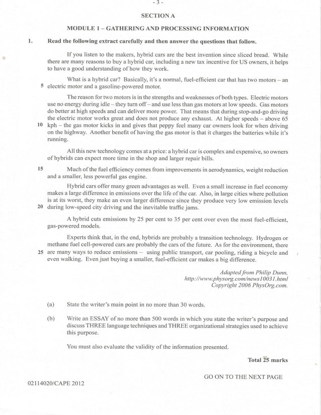 Cape Communication Studies 2012 Past Paper | PDF