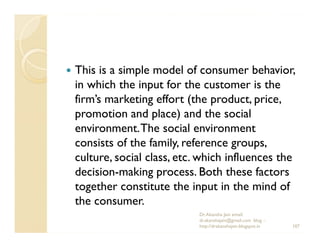 This is a simple model of consumer behavior,
in which the input for the customer is the
firm’s marketing effort (the produ...