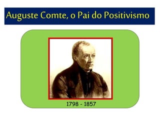 Auguste Comte, o Paido Positivismo
1798 - 1857
 
