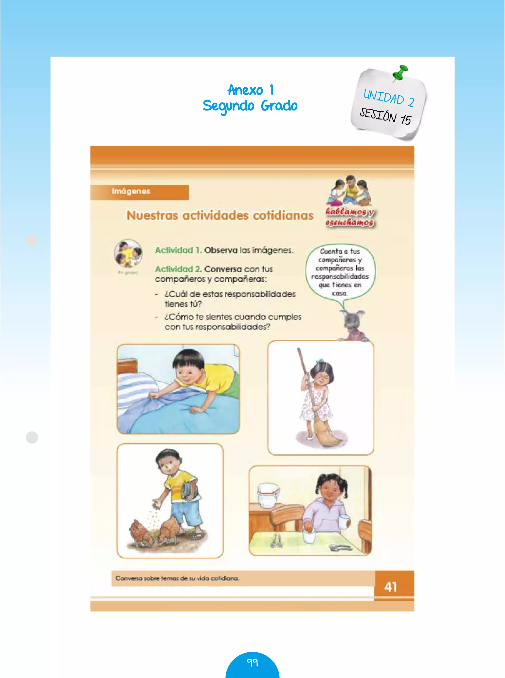 99
Anexo 1
Segundo Grado
UNIDAD 2
SESIÓN 15
 