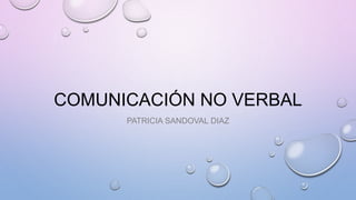 COMUNICACIÓN NO VERBAL 
PATRICIA SANDOVAL DIAZ 
 