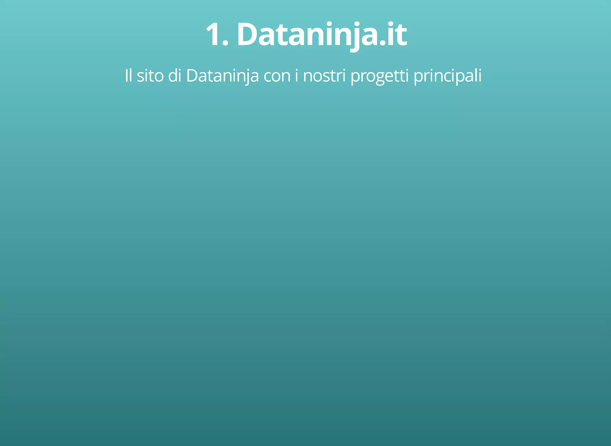 Il sito di Dataninja con i nostri progetti principali 
 