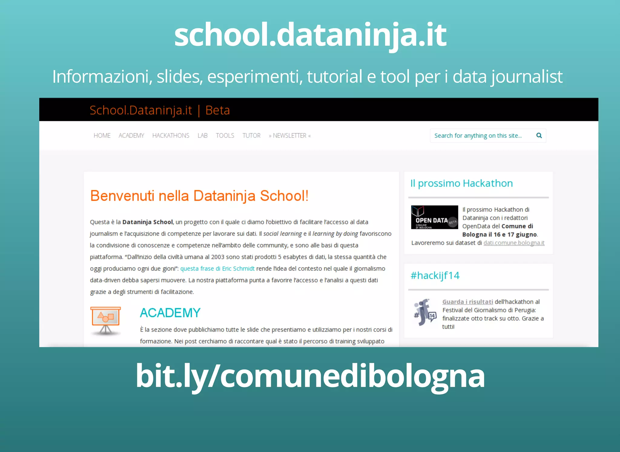 Informazioni, slides, esperimenti, tutorial e tool per i data journalist 
 