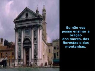 Eu não vos posso ensinar a oração dos mares, das florestas e das montanhas. 