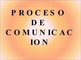 PROCESO  DE  COMUNICACION 