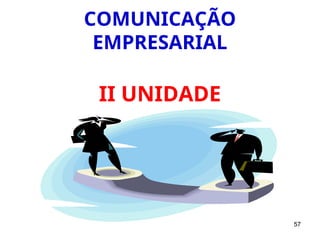 57
COMUNICAÇÃO
EMPRESARIAL
II UNIDADE
 