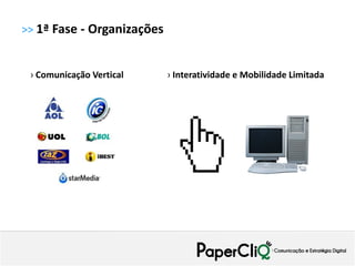 >> 1ª Fase - Organizações


 › Comunicação Vertical     › Interatividade e Mobilidade Limitada
 
