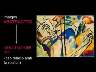 Imatges   ABSTRACTES Grau d’iconicitat nul   (cap relació amb la realitat) 
