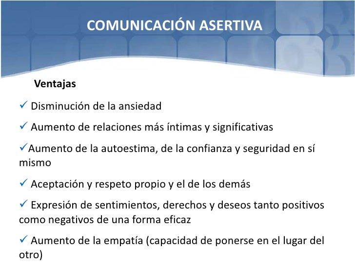 Comunicación (asertiva y efectiva)