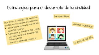 Estrategias para el desarrollo de la oralidad
La asamblea
 