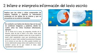 2. Infiere e interpreta información del texto escrito
 