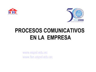PROCESOS COMUNICATIVOS  EN LA  EMPRESA www.espol.edu.ec www.fen.espol.edu.ec 