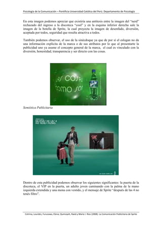 Comunicación Publicitaria: Sprite Las cosas como Son