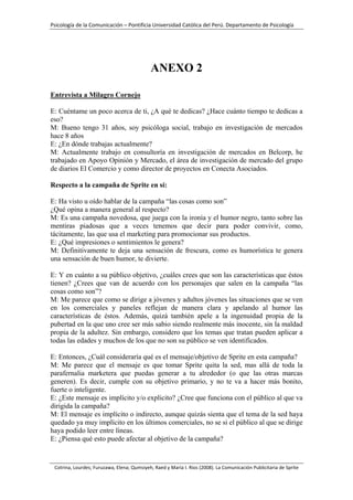 Comunicación Publicitaria: Sprite Las cosas como Son