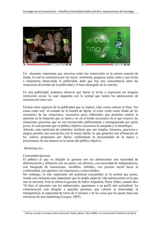 Comunicación Publicitaria: Sprite Las cosas como Son