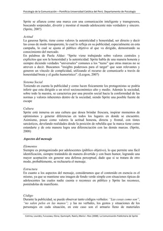 Comunicación Publicitaria: Sprite Las cosas como Son