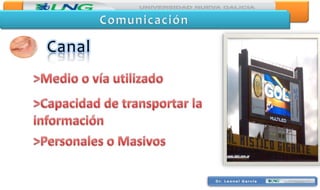 ComunicaciónCanal>Medio o vía utilizado>Capacidad de transportar la información>Personales o Masivos