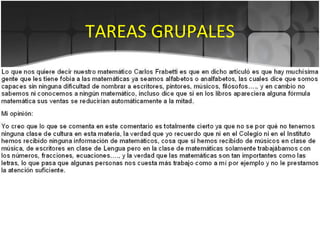 TAREAS GRUPALES Foro. A partir de la página  http://blogs.publico.es/ciencias/tag/frabetti/   propusimos la lectura de un artículo de opinión del escritor  Carlo   Fabretti . 