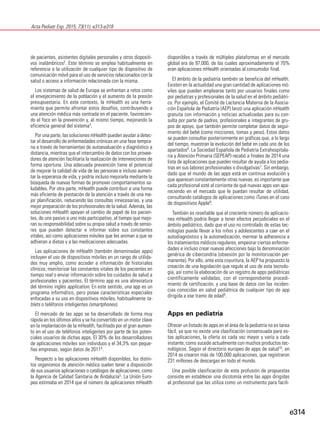 Acta Pediatr Esp. 2015; 73(11): e313-e318
e314
de pacientes, asistentes digitales personales y otros dispositi-
vos inalám...
