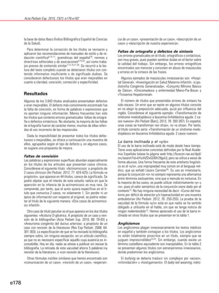 Acta Pediatr Esp. 2015; 73(7): e176-e182
e178
la base de datos Ibecs (Índice Bibliográfico Español de Ciencias
de la Salud...