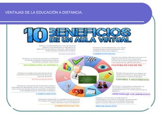 VENTAJAS DE LA EDUCACIÓN A DISTANCIA.
 