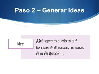 Paso 2 – Generar Ideas

 
