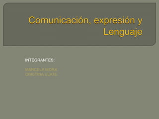Comunicación, expresión y Lenguaje INTEGRANTES: MARCELA MORA CRISTINA ULATE 