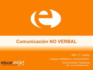 Comunicación NO VERBAL NM1 (1° medio) Lengua castellana y comunicación  Comunicación Dialógica 
