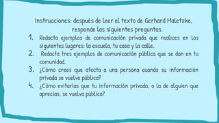 Tipos de comunicación: Privada y pública | PPT