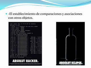  -El establecimiento de comparaciones y asociaciones
 con otros objetos.
 