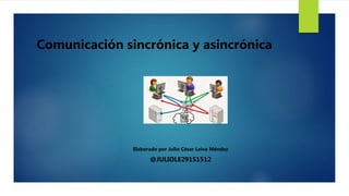 Comunicación sincrónica y asincrónica
Elaborado por Julio César Leiva Méndez
@JULIOLE29151512
 