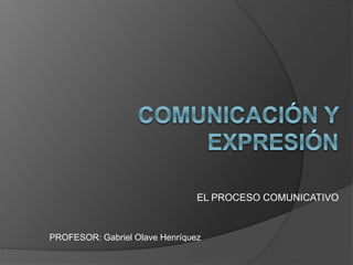 EL PROCESO COMUNICATIVO
PROFESOR: Gabriel Olave Henríquez
 