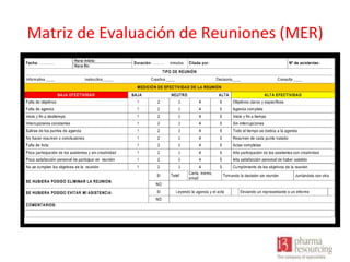 Matriz de Evaluación de Reuniones (MER)

 