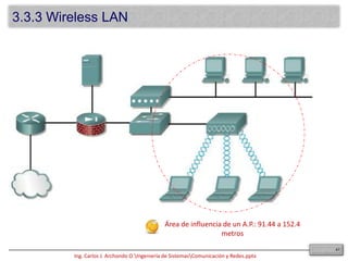  3.2.3.1 Fuentes de LuzExisten dos tipos de fuentes de luz que se utilizan para codificar y transmitir los datos a través del cable:Un diodo emisor de luz (LED):Produce luz infrarroja con longitudes de onda de 850 nm o 1310 nm. Se utilizan con fibra multimodo en las LAN. Para enfocar la luz infrarroja en el extremo de la fibra, se utilizan lentes.Amplificación de la luz por radiación por emisión estimulada (LASER):Una fuente de luz que produce un fino haz de intensa luz infrarroja, generalmente, con longitudes de onda de 1310nm o 1550 nm.29