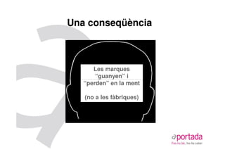 Una conseqüència



      Les marques
       “guanyen” i
   “perden” en la ment

   (no a les fàbriques)
 