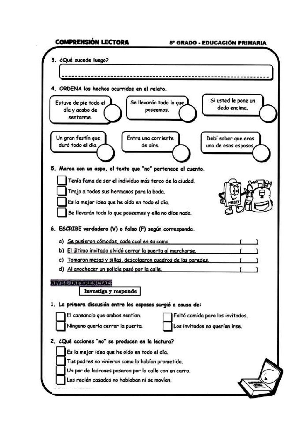 Comunicacion 5 to grado para imprimir