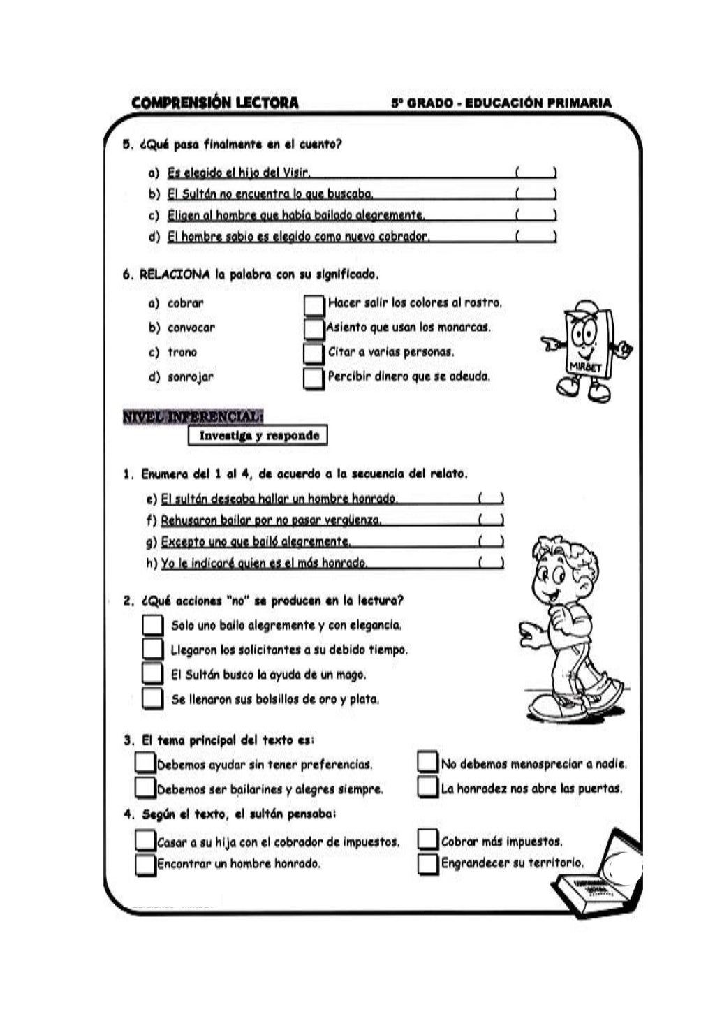 Comunicacion 5 to grado para imprimir