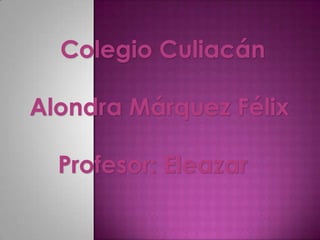 Colegio Culiacán
Alondra Márquez Félix
Profesor: Eleazar

 