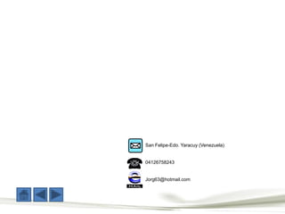 San Felipe-Edo. Yaracuy (Venezuela)


04126758243


Jorg63@hotmail.com
 