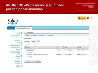 ANUNCIOS –Profesorado y alumnado
pueden poner anuncios
 