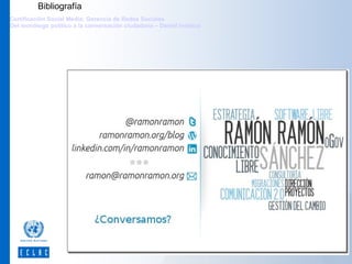 Bibliografía
Certificación Social Media: Gerencia de Redes Sociales
Del monólogo político a la conversación ciudadana – Daniel Ivoskus

 