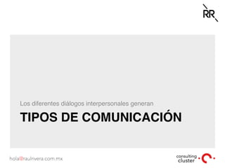 TIPOS DE COMUNICACIÓN
Los diferentes diálogos interpersonales generan
 