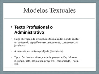 Modelos Textuales
 