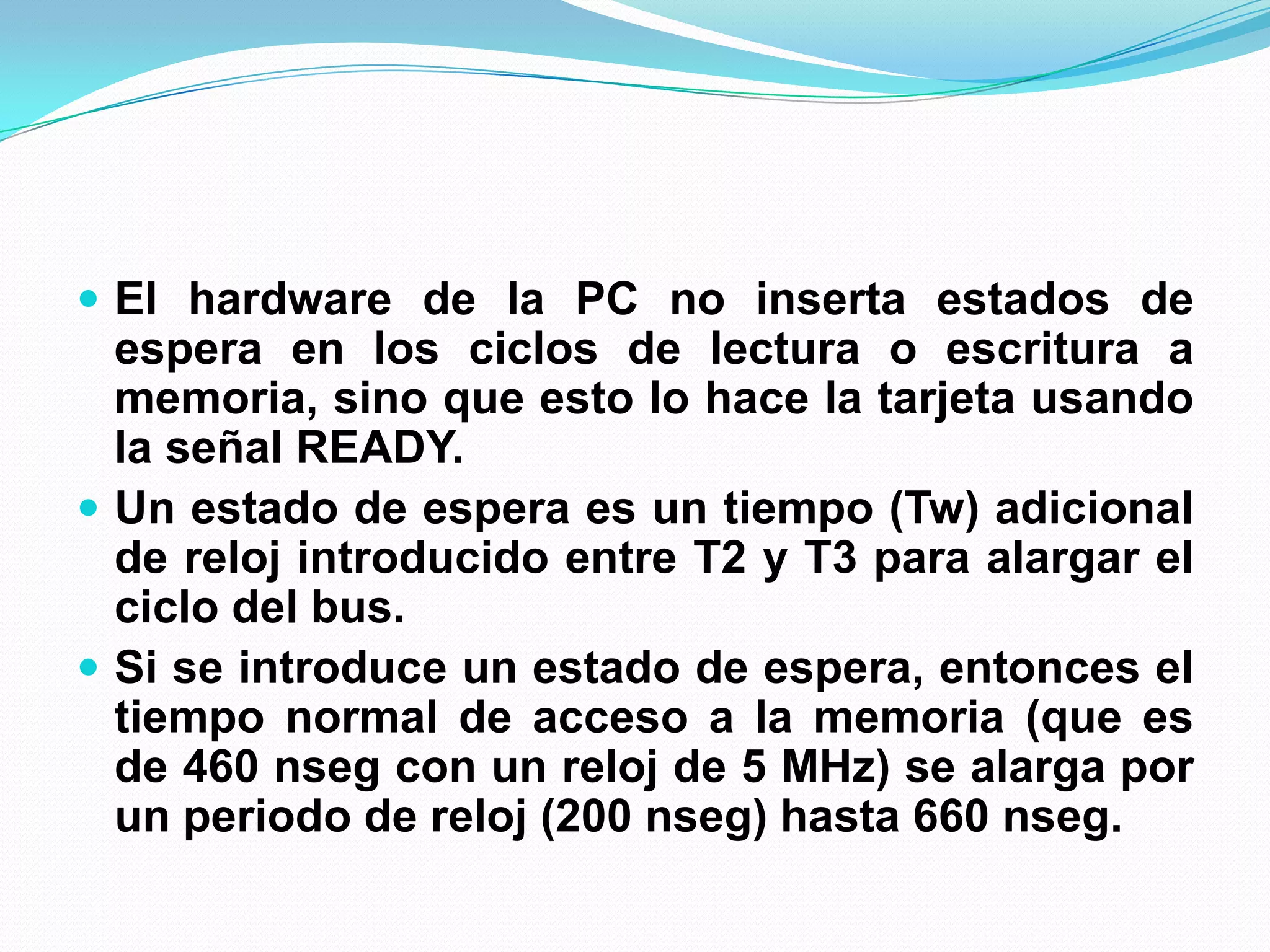 Medido enmegahertz (MHz) y en Gigahertz 1 MHz = 1 millón de ciclos por segundo 1 GHz  = 1 ciclo de mil millones por segundo.• De esto es lo que están hablando cuando dicen que una computadora es una máquina de 2.4GHz La velocidad de su reloj es de 2.4 mil millones de ciclos por segundo.Cuanto más grande el número = más rápido elprocesamiento