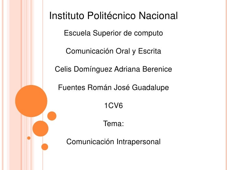 Comunicacion Intrapersonal