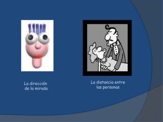 La dirección
de la mirada
La distancia entre
las personas
 